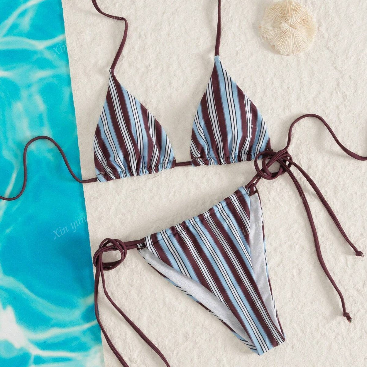 Sky Striped Bikini Set